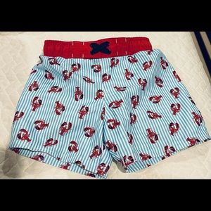 Lobsters & Stripes 2T Swim Trunks! 🦞 💙 🤍